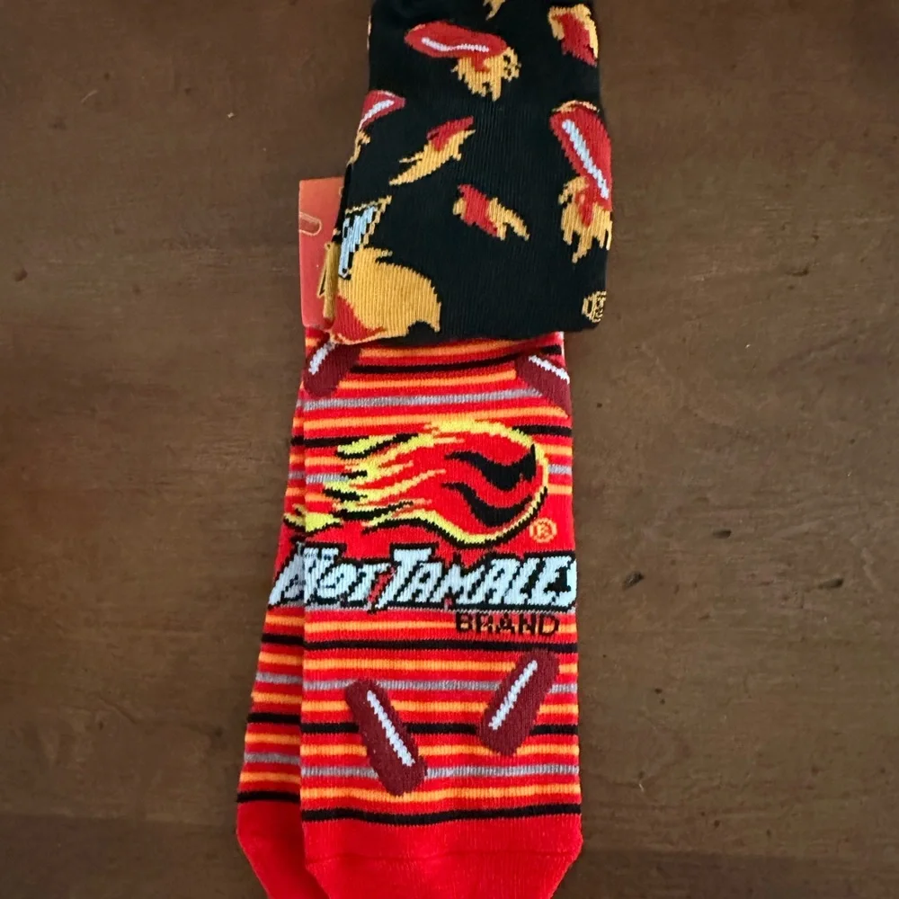 2 pairs Women and or Men's Low Cut Hot Tamala Socks - Red and Black